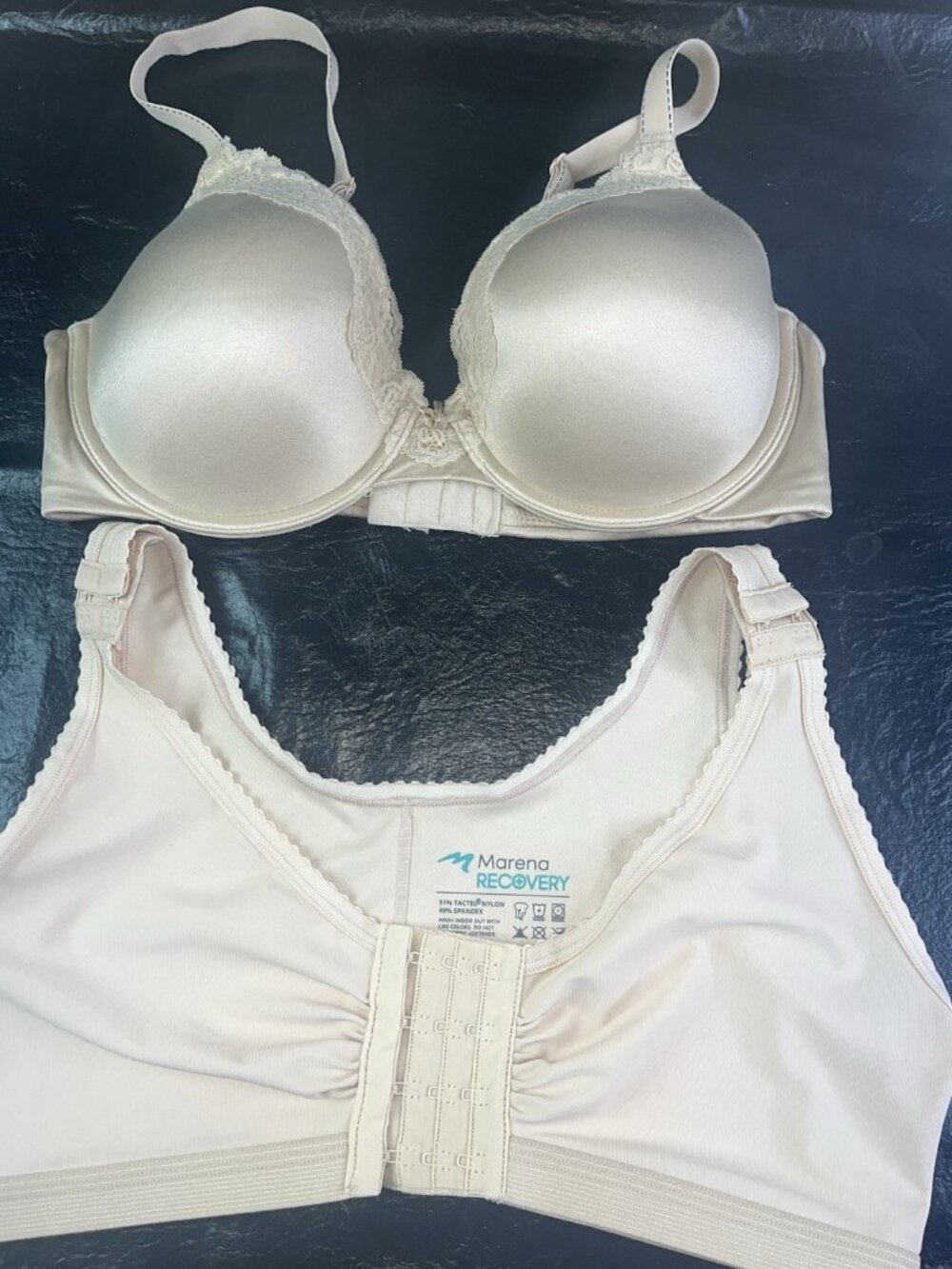 Marena Recovery Post Surgical Bra Beige 3840 Front Closure Compression +36D Bra